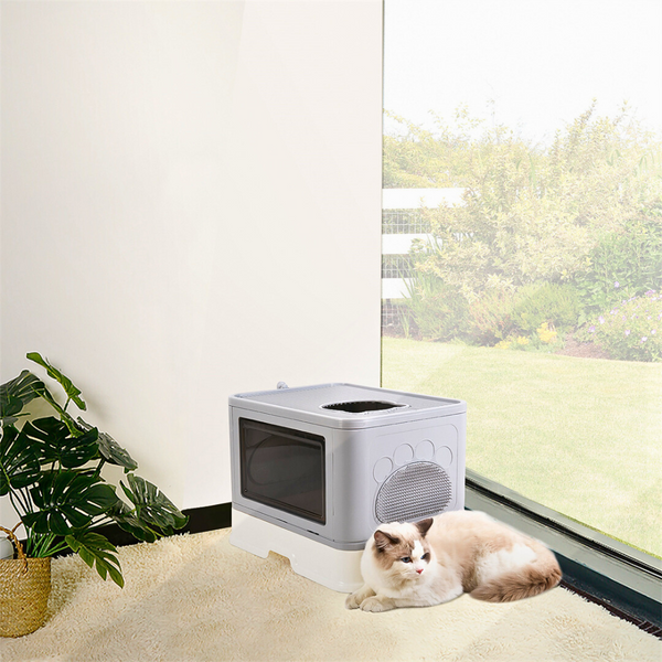 Stylish Box Enclosure With Portable Scoop Drawer Cat Litter
