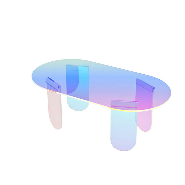 Shatterproof Iridescent Clear Acrylic Coffee Table Coffee Tables
