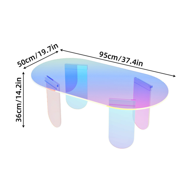 Shatterproof Iridescent Clear Acrylic Coffee Table Coffee Tables