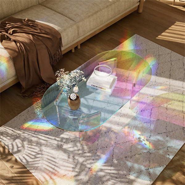 Shatterproof Iridescent Clear Acrylic Coffee Table Coffee Tables