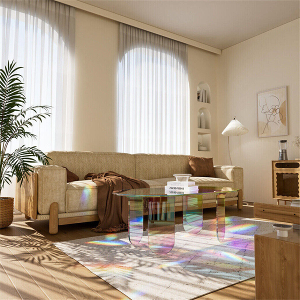 Shatterproof Iridescent Clear Acrylic Coffee Table Coffee Tables