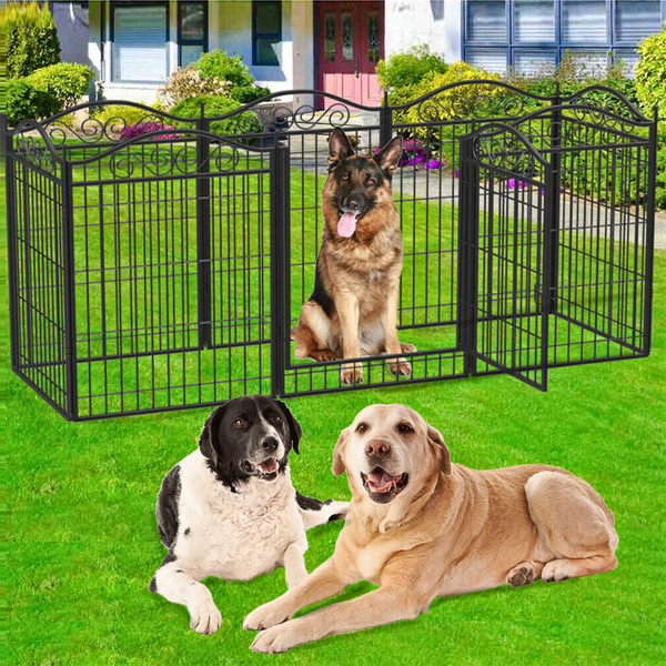 Premium Foldable 8 Panel Metal Dog Playpen With Gate Fences & Pens