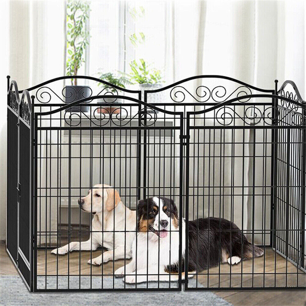 Premium Foldable 8 Panel Metal Dog Playpen With Gate Fences & Pens