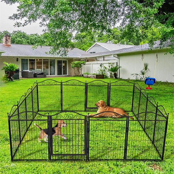 Premium Foldable 8 Panel Metal Dog Playpen With Gate Fences & Pens