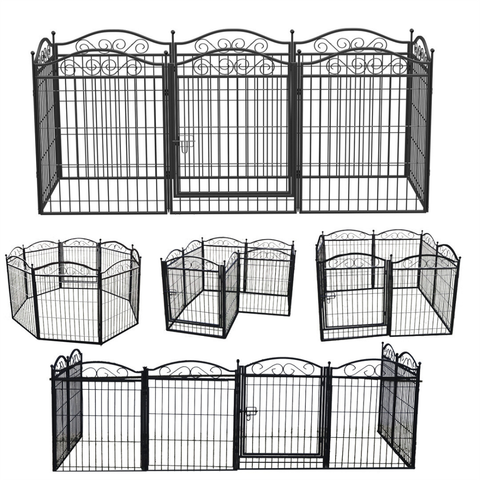 Premium Foldable 8 Panel Metal Dog Playpen With Gate Fences & Pens