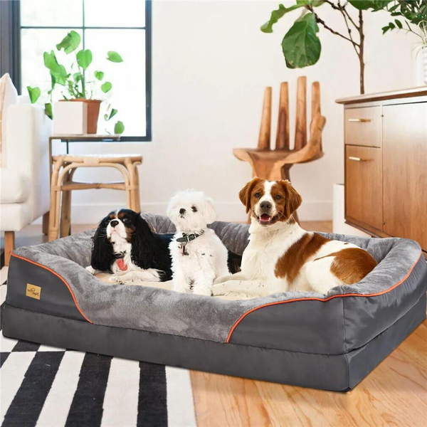 Removable And Washable Waterproof Large Dog Bed With Anti Allergy Fleece Cover Pet Beds