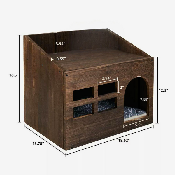 Cozy Cat Cave Bed With Cushion Pad And Litter Box Pet Beds