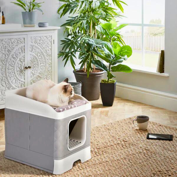 Detachable Top Box With Front Entry And Portable Scoop Drawer Cat Litter