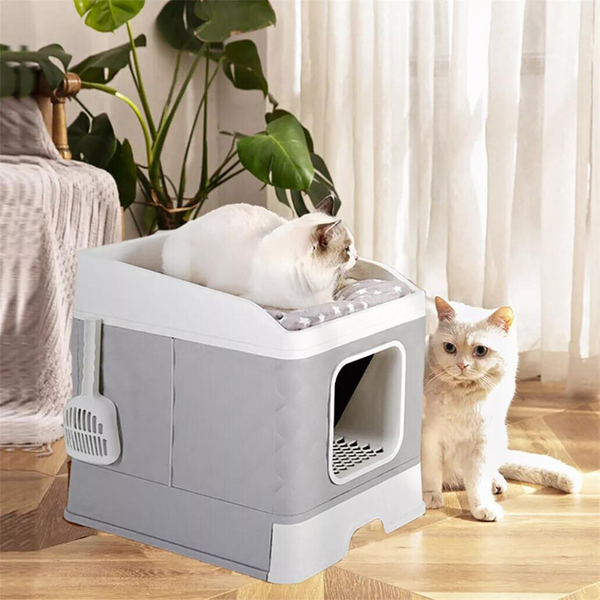 Detachable Top Box With Front Entry And Portable Scoop Drawer Cat Litter