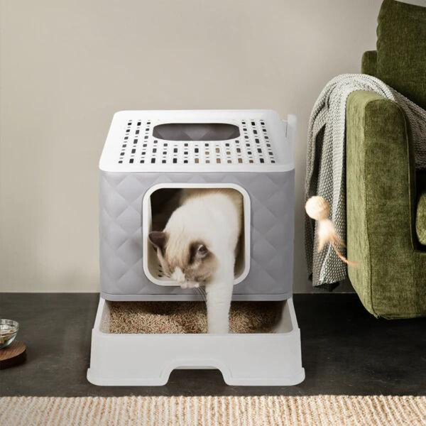 Detachable Top Box With Front Entry And Portable Scoop Drawer Cat Litter