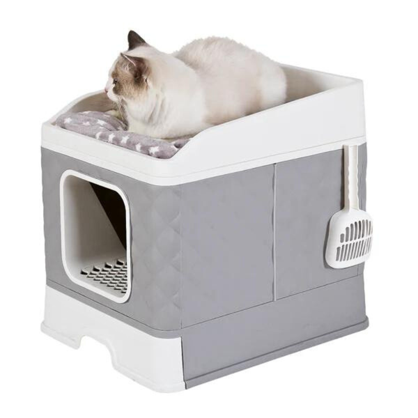 Detachable Top Box With Front Entry And Portable Scoop Drawer Cat Litter