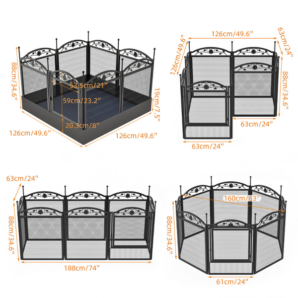 8 Panel Diy Heavy Duty Dog Playpen With Waterproof Pad Fences & Pens