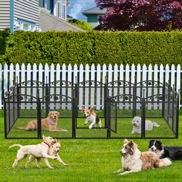 8 Panel Diy Heavy Duty Dog Playpen With Waterproof Pad Fences & Pens