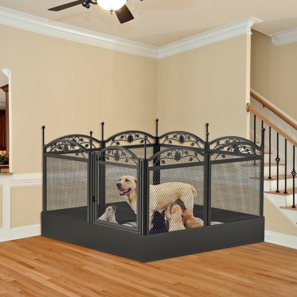 8 Panel Diy Heavy Duty Dog Playpen With Waterproof Pad Fences & Pens