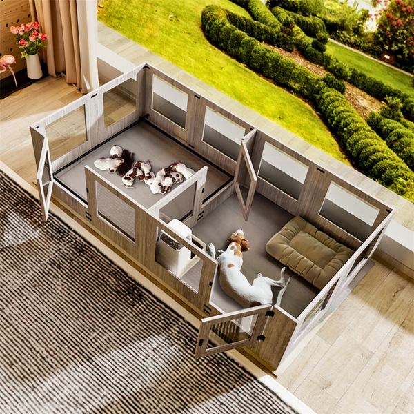 Premium Pet Whelping Box With Waterproof Fertility Pad Pet Beds