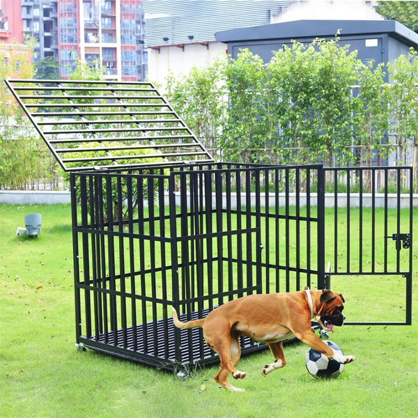Mobile Heavy Duty Dog Crate With 3 Doors And Bottom Tray Dog Kennels
