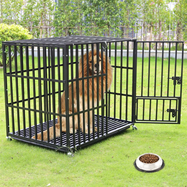 Mobile Heavy Duty Dog Crate With 3 Doors And Bottom Tray Dog Kennels