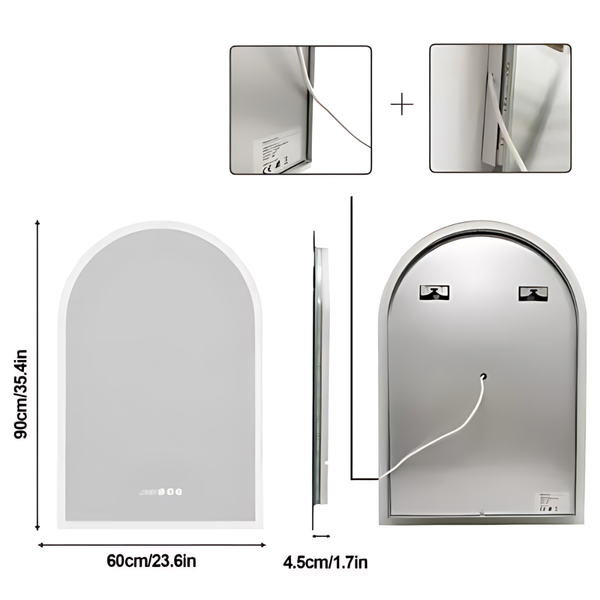 Chic Backlit Bathroom Vanity Mirror With Time And Temperature Display Mirrors