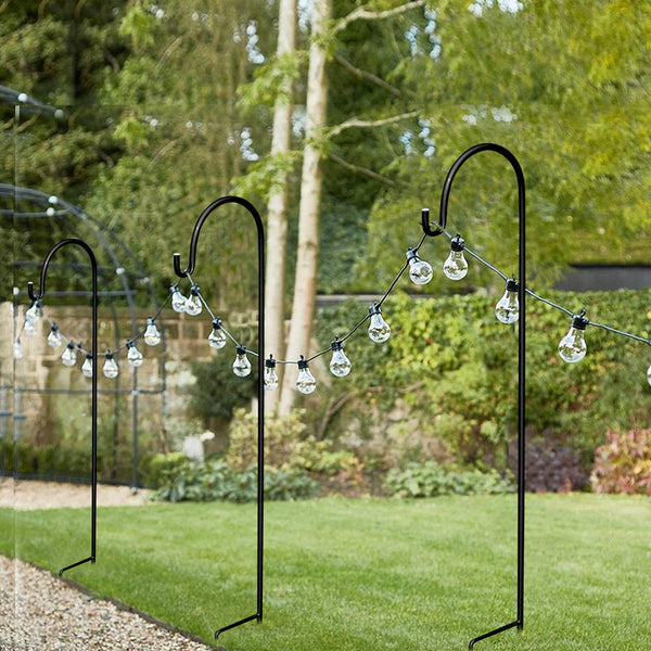 Set Of 8 Metal Shepherd Crook Hook Bird Feeder Pole Plants Basket Hanger Feeders
