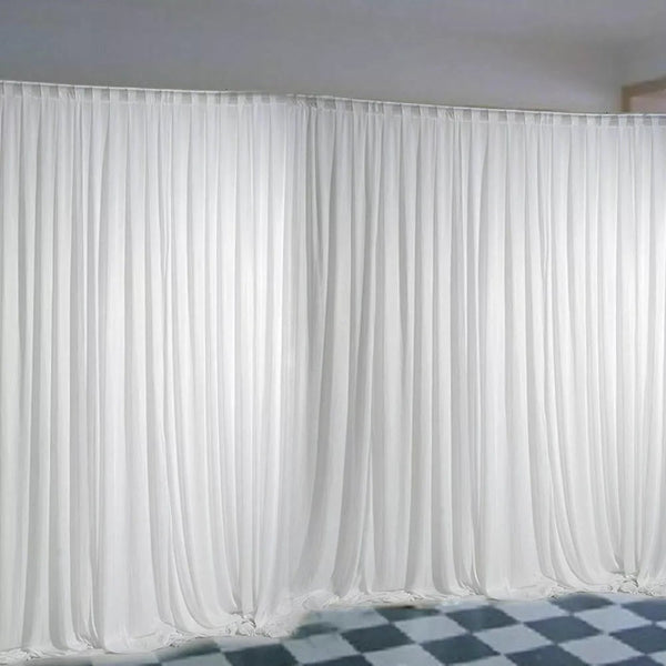 10Ft White Pleated Decoration Wedding Photography Backdrop Curtain Venue Decorations