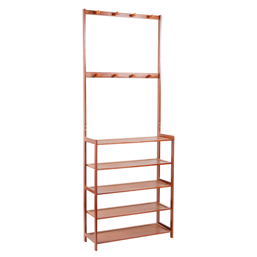 3 In 1 Hall Tree Coat Rack Shoe Bench For Entryway With Tier Storage Shelf Coat & Hat Racks