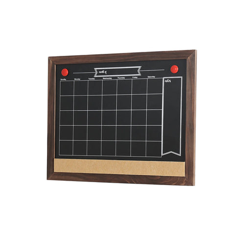Wood Framed Calendar Magnetic Blackboard Monthly Weekly Notice Board Message Boards