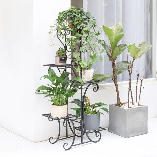 5 Tier Metal Plant Stand Shelf Anti Rust Iron Garden Flower Pot Plant Stands