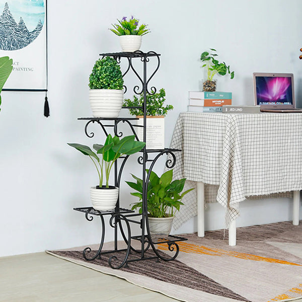 5 Tier Metal Plant Stand Shelf Anti Rust Iron Garden Flower Pot Plant Stands