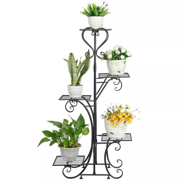 5 Tier Metal Plant Stand Shelf Anti Rust Iron Garden Flower Pot Plant Stands