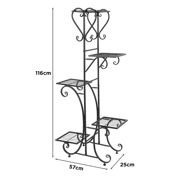 5 Tier Metal Plant Stand Shelf Anti Rust Iron Garden Flower Pot Plant Stands