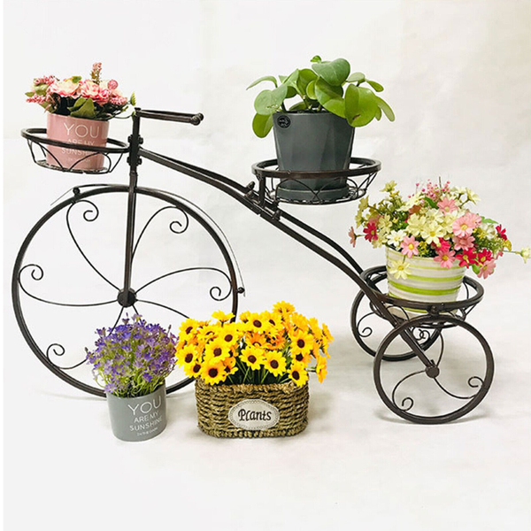 3 Tier Bicycle Plant Stand Wrought Iron Tricycle Planter Plant Stands