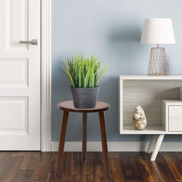 2Pcs Small Side Table Round Wood Plant Stand Flower Pots Plant Stands