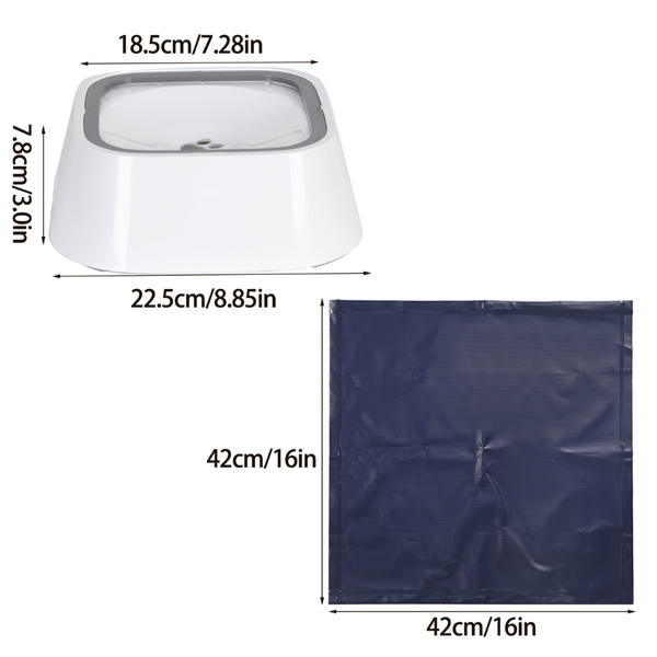 Floating Pet Water Bowl With Waterproof Mat Dog Bowls