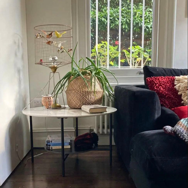 2 Tier Round Sofa Side End Table Marble Coffee Coffee Tables