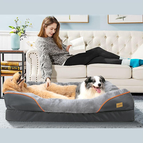 Jumbo Orthopedic Dog Bed Elevated Cushion Warm Waterproof Mattress Pet Beds