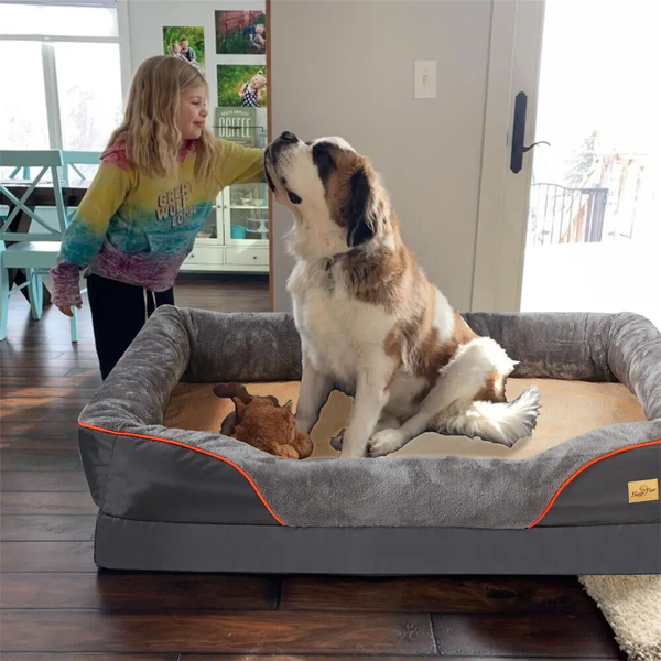 Jumbo Orthopedic Dog Bed Elevated Cushion Warm Waterproof Mattress Pet Beds