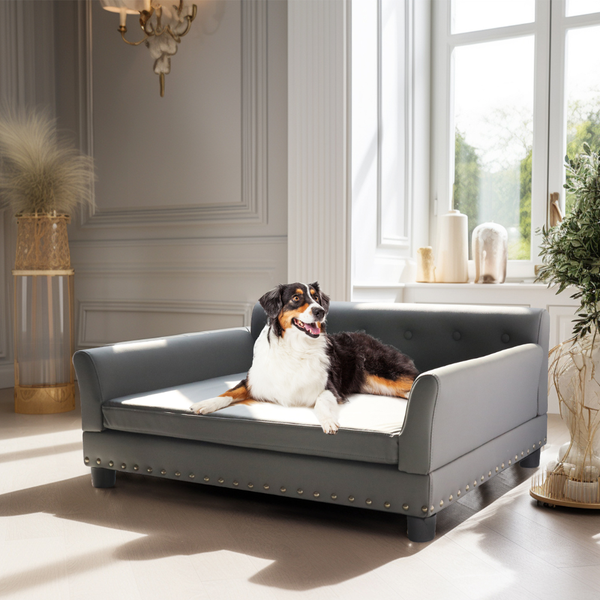 Luxurious Elevated Dog Bed Sofa With Microfiber Leather Cover Pet Beds
