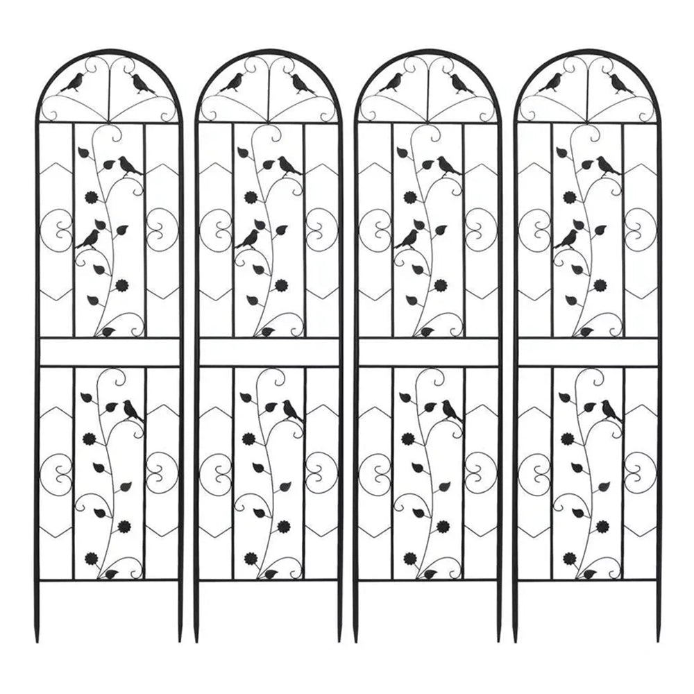 2Pcs Metal Garden Trellis Fence Anti Rust Climbing Plant Flower Panels Trellises
