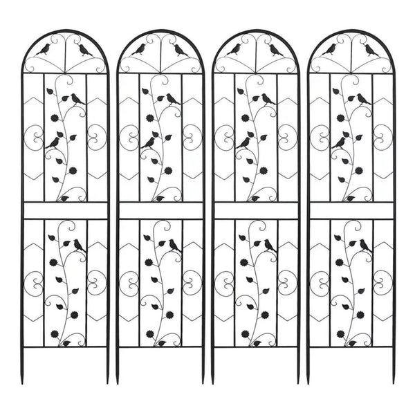 2Pcs Metal Garden Trellis Fence Anti Rust Climbing Plant Flower Panels Trellises