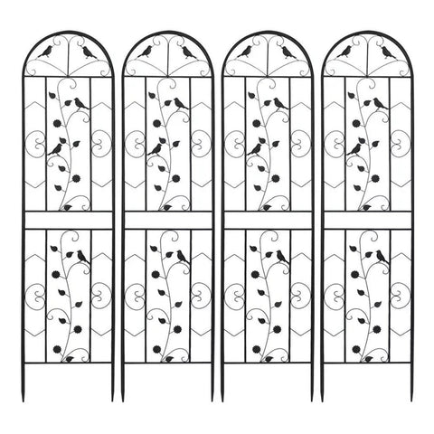 2Pcs Metal Garden Trellis Fence Anti Rust Climbing Plant Flower Panels Trellises