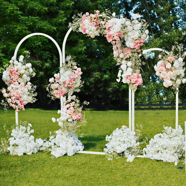 Set Of 3 Wedding Metal Backdrop Arch Balloon Frame Venue Decorations