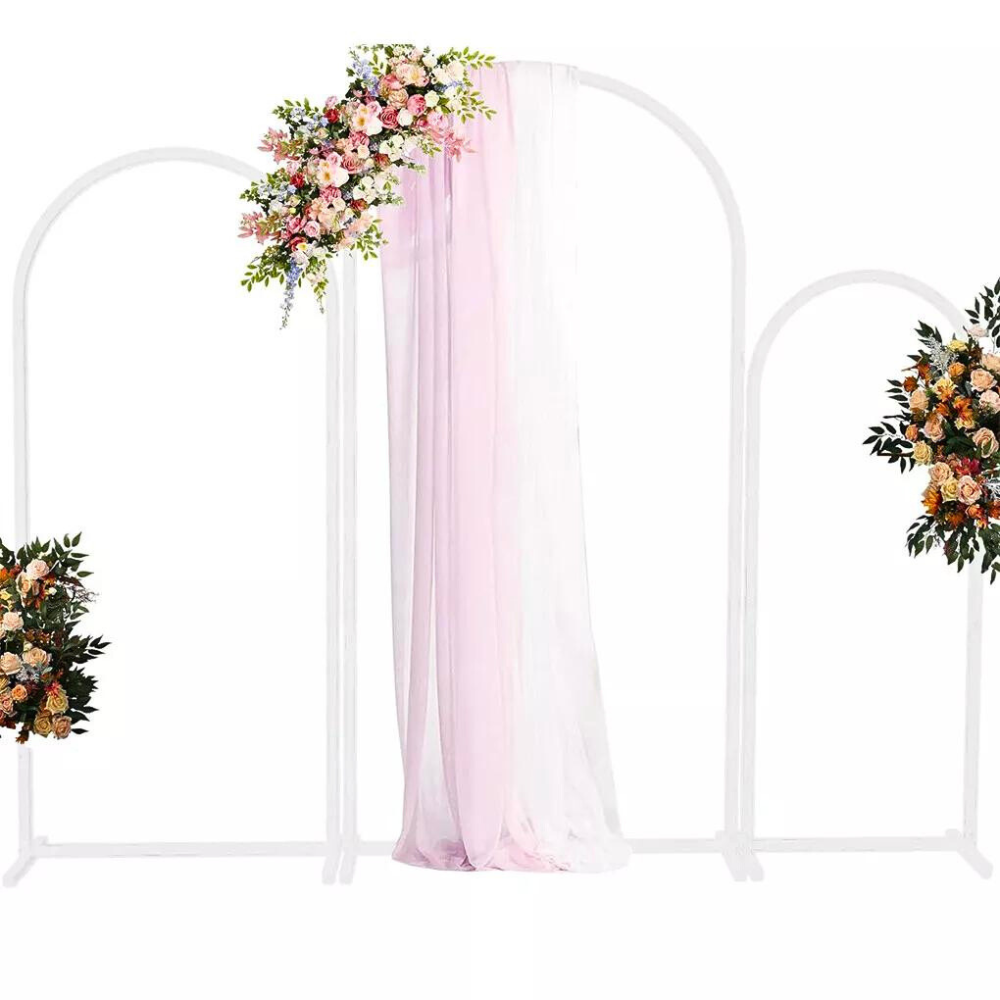 Set Of 3 Wedding Metal Backdrop Arch Balloon Frame Venue Decorations