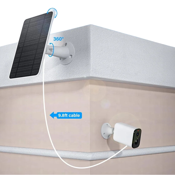 Weatherproof 4W Solar Panel For Arlo Pro 4/ 3/Ultra/Ultra 2/Pro Floodlight Camera Security Cameras