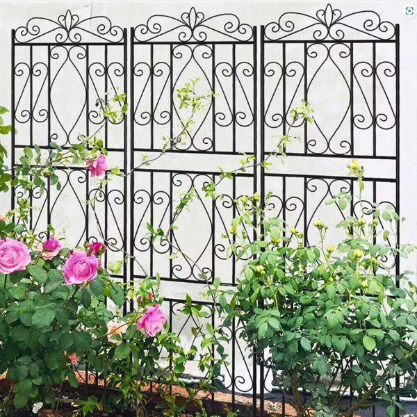 6 Panels Garden Border Trellis High Metal Climbing Plants Support Trellises