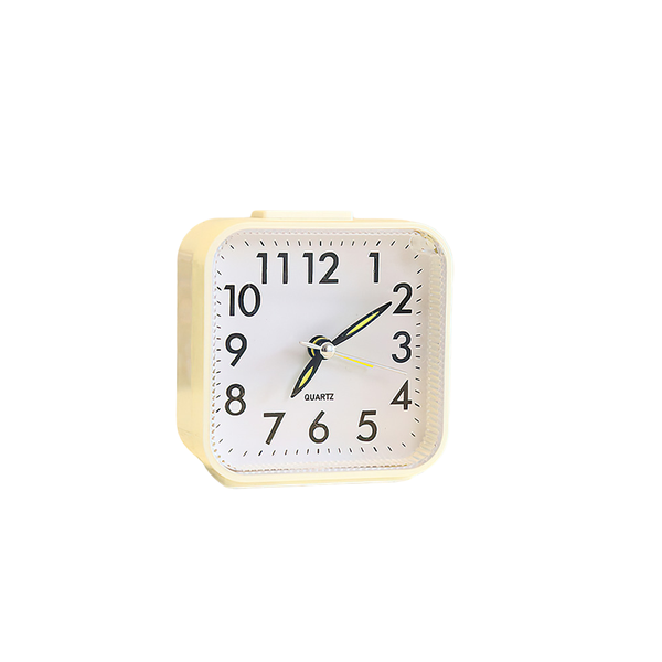 Mini Square Silent Alarm Clocks Non Ticking Analog Quartz With Led Battery Power Alarm Clocks & Clock Radios