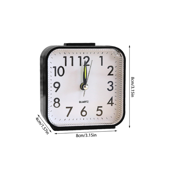 Mini Square Silent Alarm Clocks Non Ticking Analog Quartz With Led Battery Power Alarm Clocks & Clock Radios