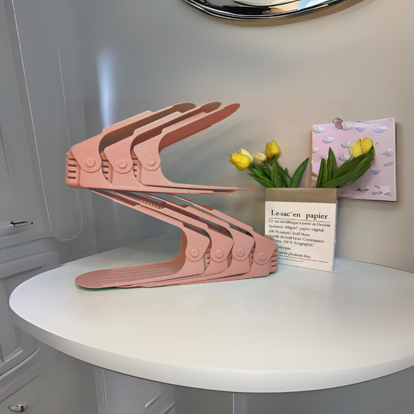 7 Pcs Double Layer Integrated Adjustable Plastic Shoe Rack Shoe Racks