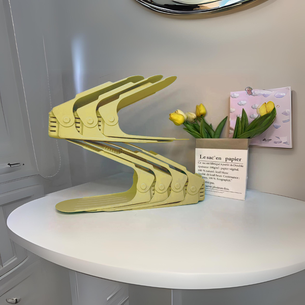 7 Pcs Double Layer Integrated Adjustable Plastic Shoe Rack Shoe Racks