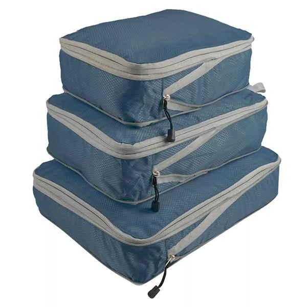 3Pcs Compressible Travel Storage Bag Suitcase Packing Cubes Packing Organisers