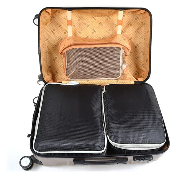 3Pcs Compressible Travel Storage Bag Suitcase Packing Cubes Packing Organisers